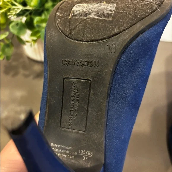 Christian Siriano Deep Blue Peep-Toe Boots - Picture 10 of 11